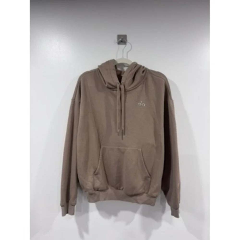 Alo Yoga Accolade Hoodie Taupe Brown Pullover Oversized Sweatshirt Women Small